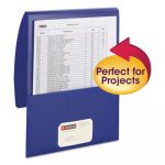 Organized Up Poly Stackit Folders, Letter, 1" Capacity, Dark Blue, 5/Pack