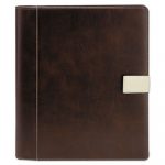 Textured Notepad Holder, 8 1/2 x 11, Leather-Like, Brown