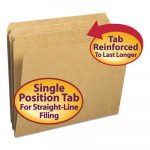 Heavyweight Kraft File Folders, Straight Tab, Letter Size, 11 pt. Kraft, 100/Box