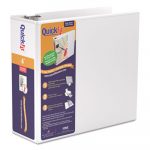 QuickFit D-Ring View Binder, 3 Rings, 4" Capacity, 11 x 8.5, White
