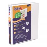 QuickFit D-Ring View Binder, 3 Rings, 1" Capacity, 11 x 8.5, White
