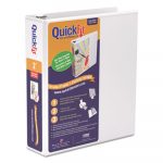 QuickFit D-Ring View Binder, 3 Rings, 2" Capacity, 11 x 8.5, White