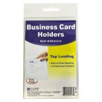 Self-Adhesive Business Card Holders, Top Load, 3 1/2 x 2, Clear, 10/Pack