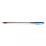Cristal Xtra Smooth Stick Ballpoint Pen, 1mm, Blue Ink, Clear Barrel, 24/Pack