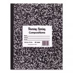Marble Cover Composition Book, Wide/Legal Rule, Black Cover, 9.75 x 7.5, 50 Pages