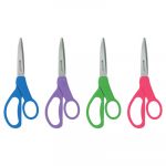 Student Scissors With Antimicrobial Protection, Assorted Colors, 7" Long