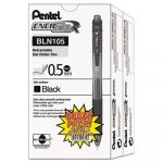 EnerGel-X Retractable Gel Pen, 0.5mm Needle Tip, Black Ink/Barrel, 24/Pack
