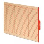 End Tab Outguides, Red Center "OUT" Tab, Manila, Letter, 100/Box