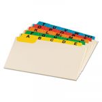 Laminated Tab Index Card Guides, Alpha, 1/5 Tab, Manila, 5 x 8, 25/Set