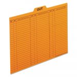 Out/Substitution Guides, 1/5 Top Tab, 11 pt Stock, Letter, Salmon, 100/Box