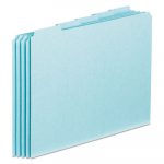Top Tab File Guides, Blank, 1/5 Tab, 25 Point Pressboard, Letter, 100/Box
