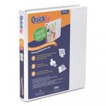 QuickFit Round-Ring View Binder, 3 Rings, 1" Capacity, 11 x 8.5, White