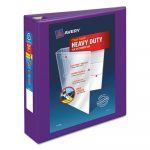 Heavy-Duty View Binder with DuraHinge and Locking One Touch EZD Rings, 3 Rings, 2" Capacity, 11 x 8.5, Purple