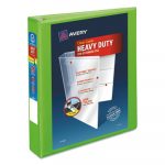 Heavy-Duty View Binder with DuraHinge and Locking One Touch EZD Rings, 3 Rings, 1.5" Capacity, 11 x 8.5, Chartreuse
