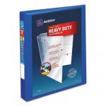 Heavy-Duty View Binder with DuraHinge and Locking One Touch EZD Rings, 3 Rings, 1" Capacity, 11 x 8.5, Pacific Blue