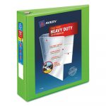 Heavy-Duty View Binder with DuraHinge and Locking One Touch EZD Rings, 3 Rings, 2" Capacity, 11 x 8.5, Chartreuse