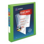 Heavy-Duty View Binder with DuraHinge and Locking One Touch EZD Rings, 3 Rings, 1" Capacity, 11 x 8.5, Chartreuse