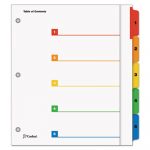 OneStep Extra Wide Printable Table of Contents and Dividers, 5-Tab, 1 to 5, 11.25 x 9.75, White, 1 Set