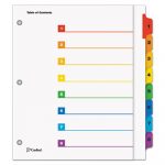 OneStep Extra Wide Printable Table of Contents and Dividers, 8-Tab, 1 to 8, 11.25 x 9.75, White, 1 Set