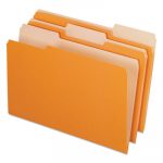 Interior File Folders, 1/3-Cut Tabs, Legal Size, Orange, 100/Box