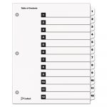 OneStep Printable Table of Contents and Dividers, 12-Tab, 1 to 12, 11 x 8.5, White, 1 Set