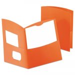 Contour Two-Pocket Recycled Paper Folder, 100-Sheet Capacity, Orange