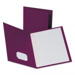 Twin-Pocket Folders with 3 Fasteners, Letter, 1/2" Capacity, Burgundy, 25/Box