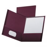Linen Finish Twin Pocket Folders, Letter, Burgundy,25/Box