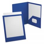 ViewFolio Polypropylene Portfolio, 50-Sheet Capacity, Blue/Clear