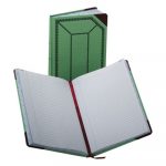 Record/Account Book, Record Rule, Green/Red, 300 Pages, 12 1/2 x 7 5/8