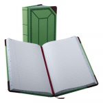 Record/Account Book, Record Rule, Green/Red, 500 Pages, 12 1/2 x 7 5/8