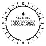 Trodat Round Stamp, Time and Date Received, Conventional, Two-Inch Diameter