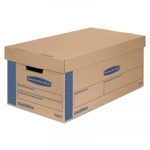 SmoothMove Prime Moving & Storage Boxes, Small, Half Slotted Container (HSC), 24" x 12" x 10", Brown Kraft/Blue, 8/Carton