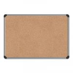 Cork Board with Aluminum Frame, 24 x 18, Natural, Silver Frame