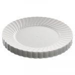 Classicware Plastic Dinnerware Plates, 9" Dia, White, 12/Pack