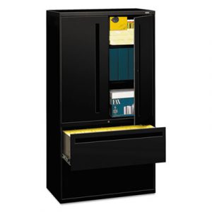 700 Series Lateral File w/Storage Cabinet, 36w x 18d x 64 1/4h, Black