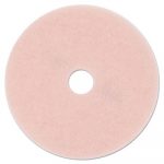 Ultra High-Speed Eraser Floor Burnishing Pad 3600, 27" Diameter, Pink, 5/Carton