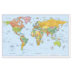 M-Series Full-Color World Map, 50 x 32