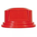 Round Brute Dome Top Lid for 55gal Waste Containers, 27 1/4" dia, Red
