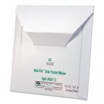 Redi-File Disk Pocket/Mailer, CD/DVD, Square Flap, Perforated Flap Closure, 6 x 5.88, White, 10/Pack