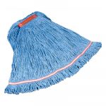 Swinger Loop Shrinkless Mop Heads, Cotton/Synthetic, Blue, Large, 6/Carton
