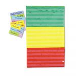 Adjustable Tri-Section Pocket Chart with 18 Color Cards, Guide, 36 x 60