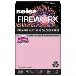 FIREWORX Premium Multi-Use Colored Paper, 20lb, 11 x 17, Powder Pink, 500/Ream