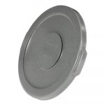 Round Flat Top Lid, for 10-Gallon Round Brute Containers, 16", dia., Gray