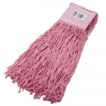 Specialty Synthetic Blend Mop Heads, Cut-End, 24oz, Pink, 6/Carton