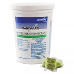 Detergent/Disinfectant, Lemon Scent, .5oz, Packet, 90/Tub, 2 Tubs/Carton