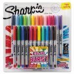Ultra Fine Tip Permanent Marker, Extra-Fine Needle Tip, Assorted Color Burst & Classic Colors, 24/Pack