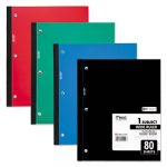 Wireless Neatbook Notebook, 1 Subject, Wide/Legal Rule, Assorted Color Covers, 10.5 x 8, 80 Pages