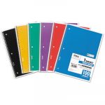 Spiral Notebook, 1 Subject, Wide/Legal Rule, Assorted Color Covers, 10.5 x 7.5, 100 Pages