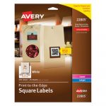 Square Print-to-the-Edge Labels, Inkjet/Laser Printers, 1.5 x 1.5, White, 24/Sheet, 25 Sheets/Pack